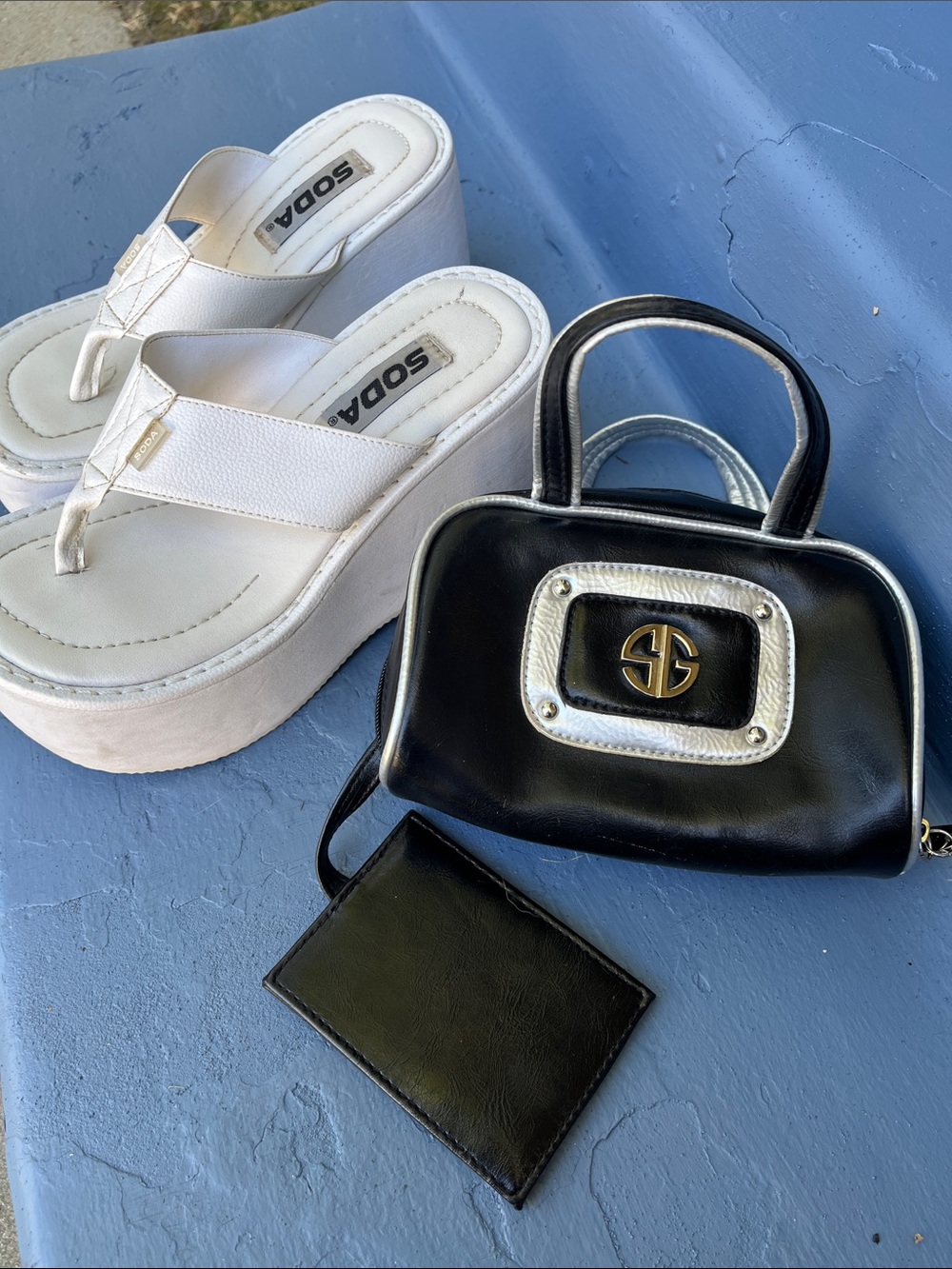 Vintage 90s mini bag with mirror y2k